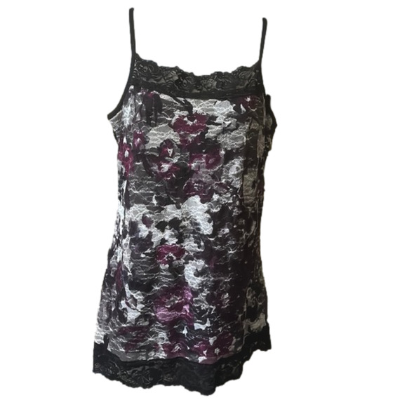 Maurices Tops - Maurice’s lined cami with patterned lace overlay.